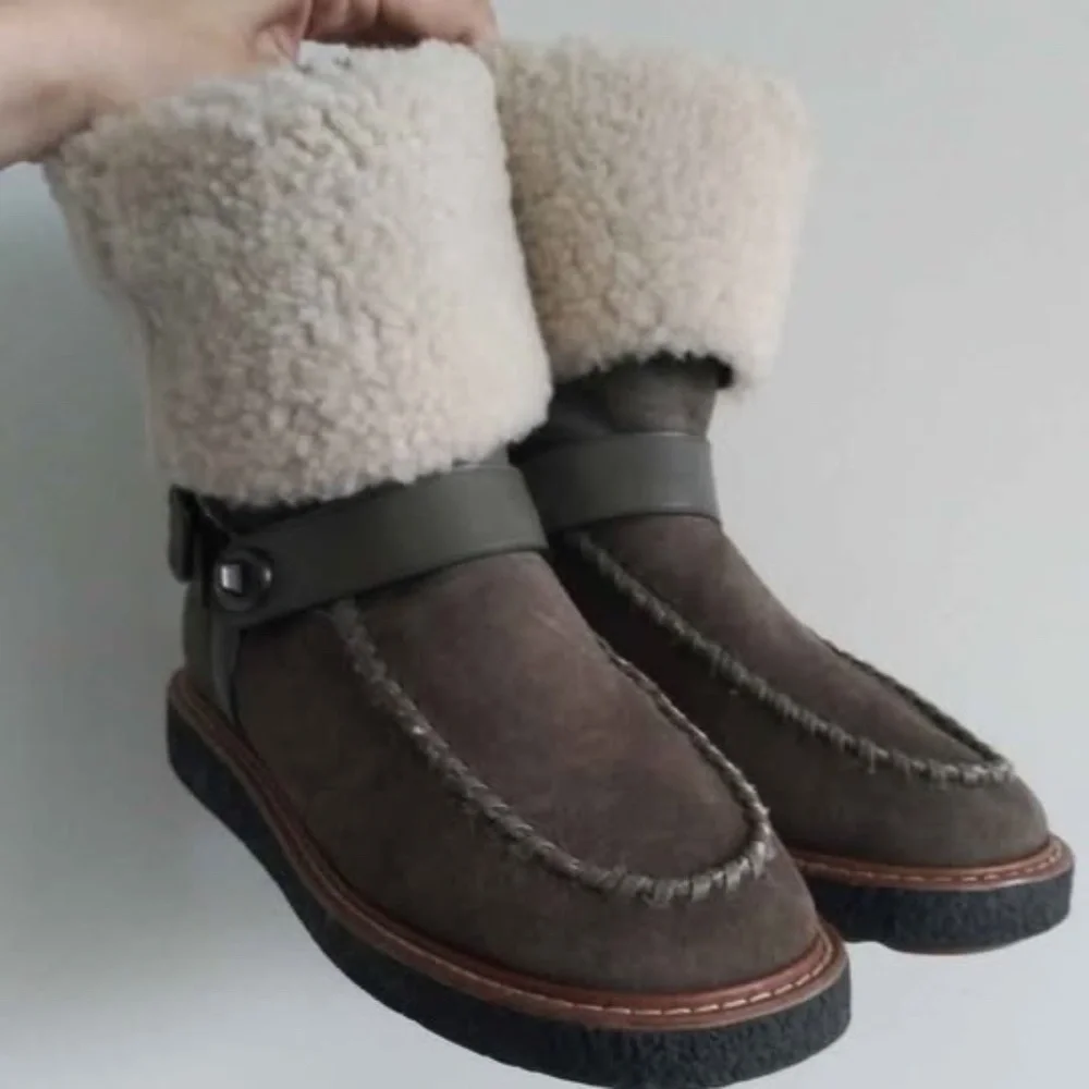 Coach Moto Genuine Shearling Boots size  8B - Picture 3 of 10